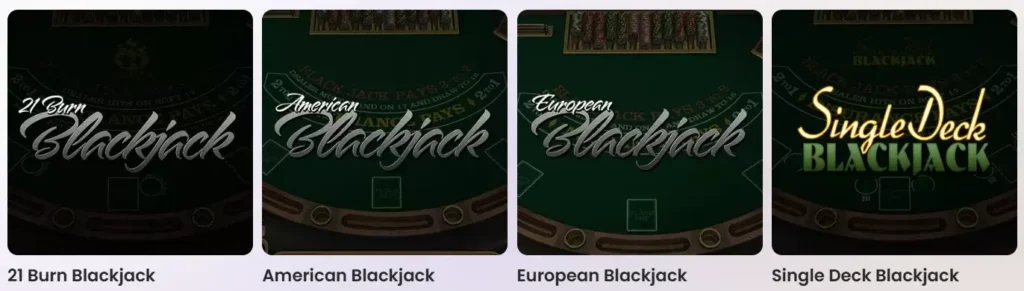Blackjack Games at Tea Spins Games Section